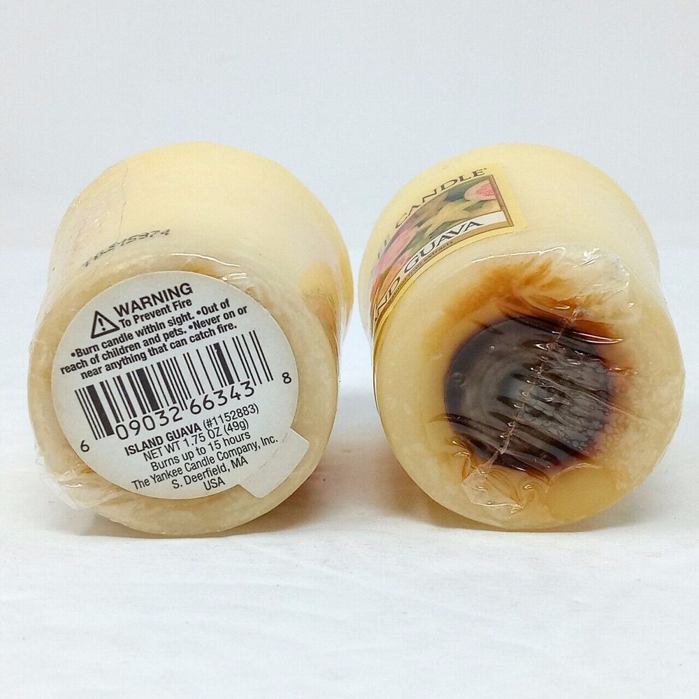 Yankee Candle ISLAND GUAVA 1.75 oz Votives - Lot of 2 - RETIRED New & Sealed - Picture 4 of 5